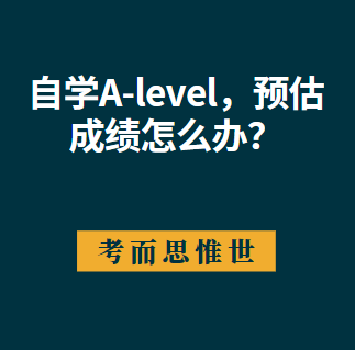 自学A-level，预估成绩怎么办？