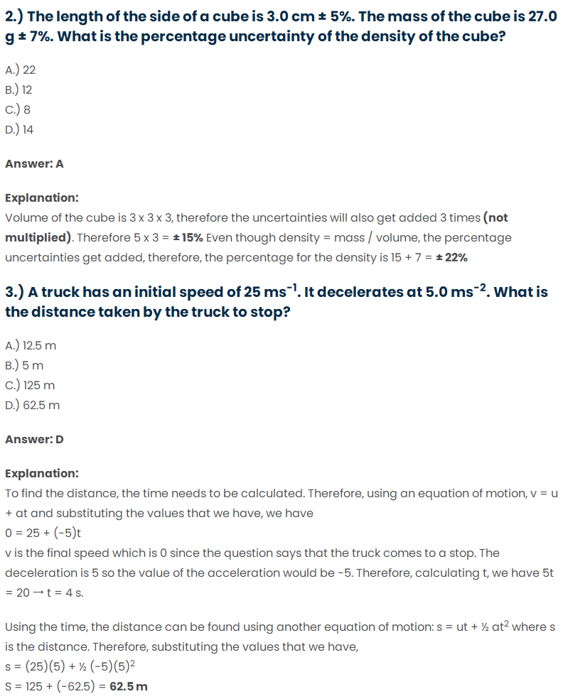 IB物理SL真题及答案讲解（paper1）