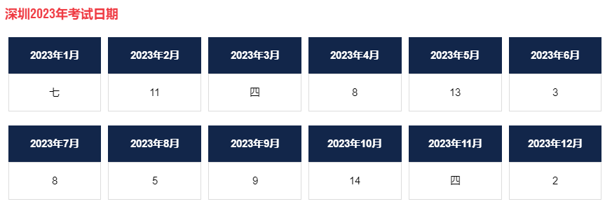 2023年深圳AEAS考试时间和地点汇总表！