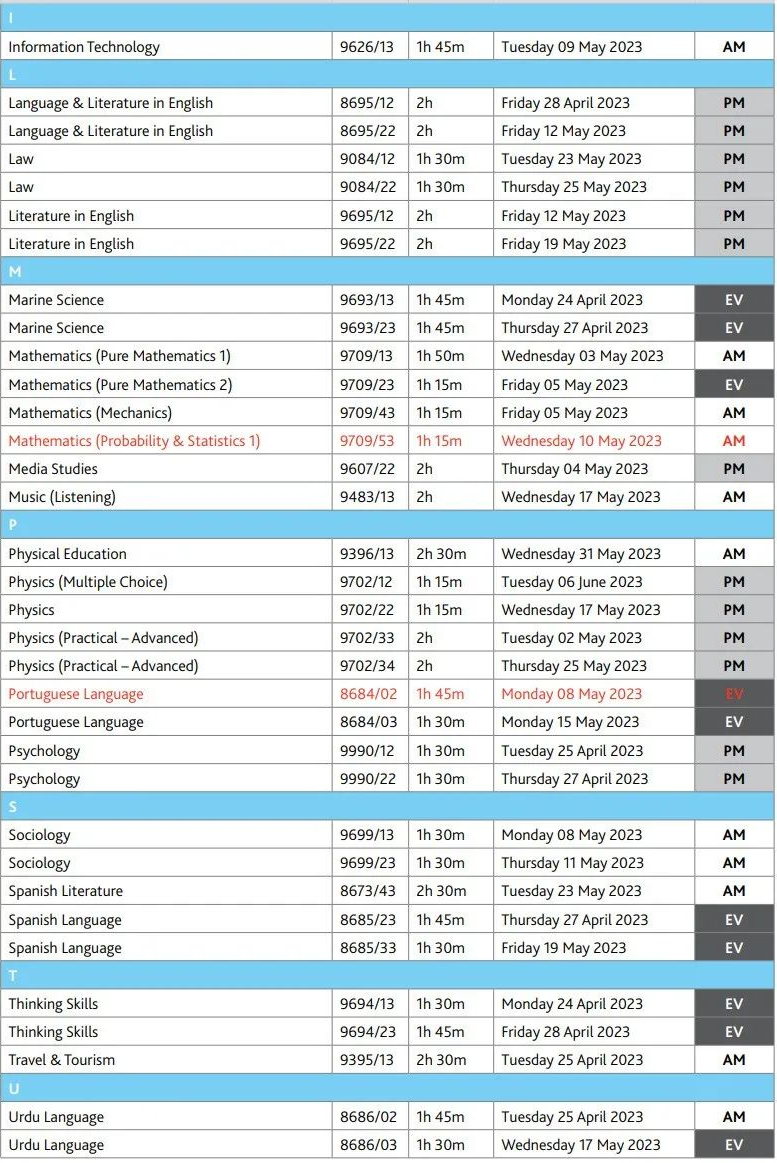 2023年A-level考试即将开考！各科考试时间汇总！