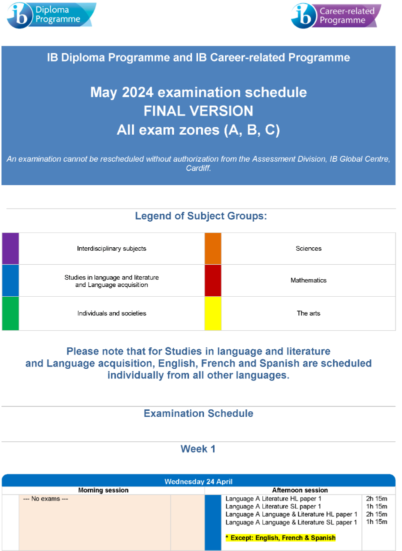 2024年5月IB大考时间安排表！附大考冲刺建议！