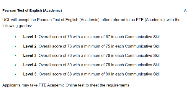 伦敦大学学院语言成绩要求