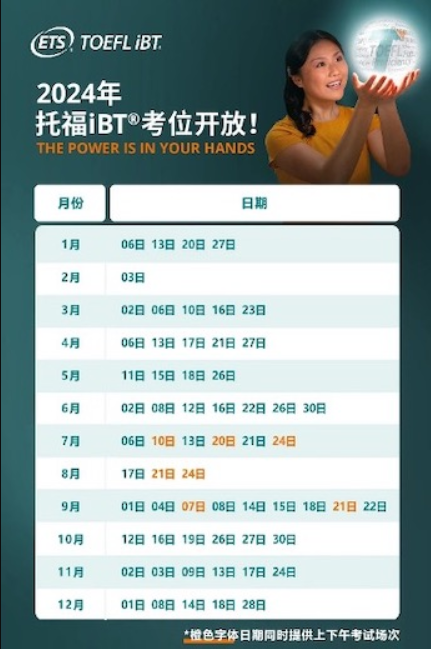 托福iBT考试和GRE普通考试已开放中国2024年考位！