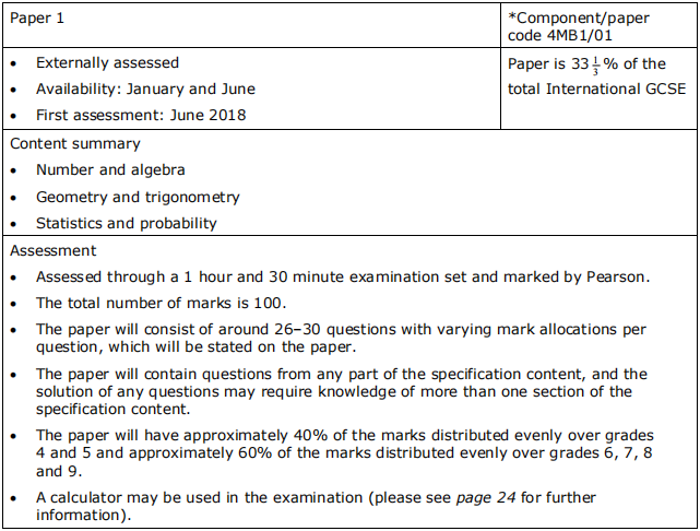 爱德思IGCSE数学B考试形式
