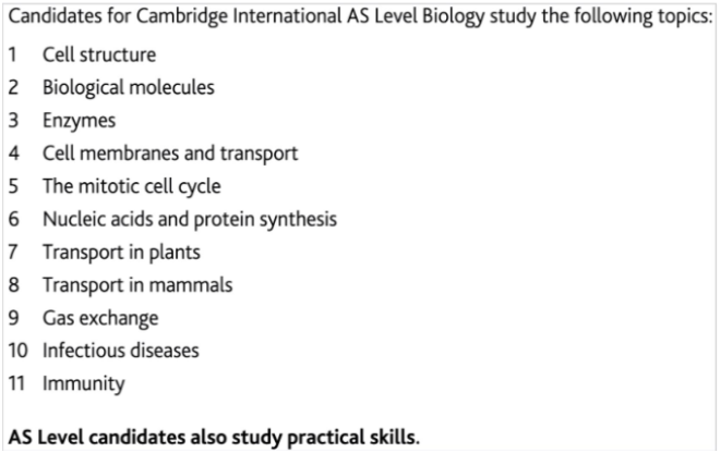 A-level生物学哪些内容？与国内生物有区别吗？