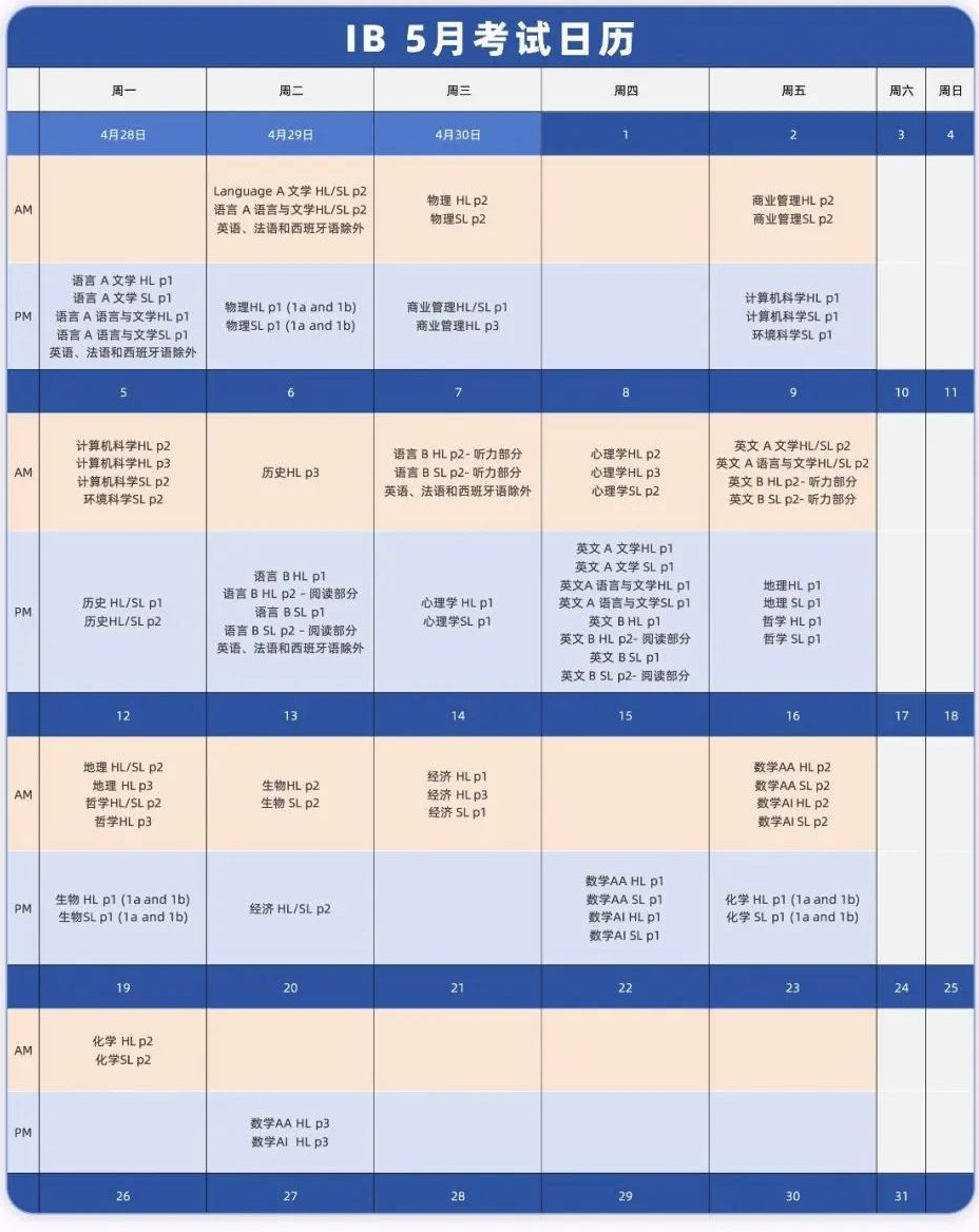 2025年IB大考时间安排！这5个IB大考改革你都知道吗？