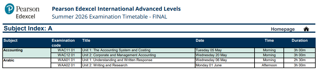 2026年爱德思考试局A-level夏季考试时间 2026年爱德思考试局A-level夏季考试时间