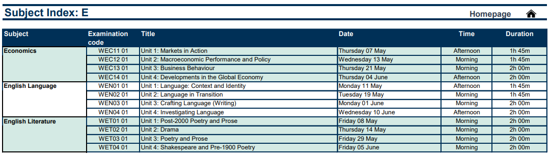 2026年爱德思考试局A-level夏季考试时间 2026年爱德思考试局A-level夏季考试时间