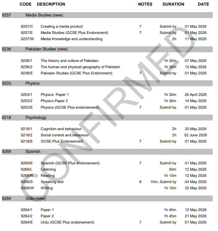 2026年AQA考试局IGCSE夏季考试时间 2026年AQA考试局IGCSE夏季考试时间