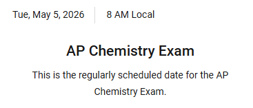 2026年AP化学考试时间安排 2026年AP化学考试时间安排