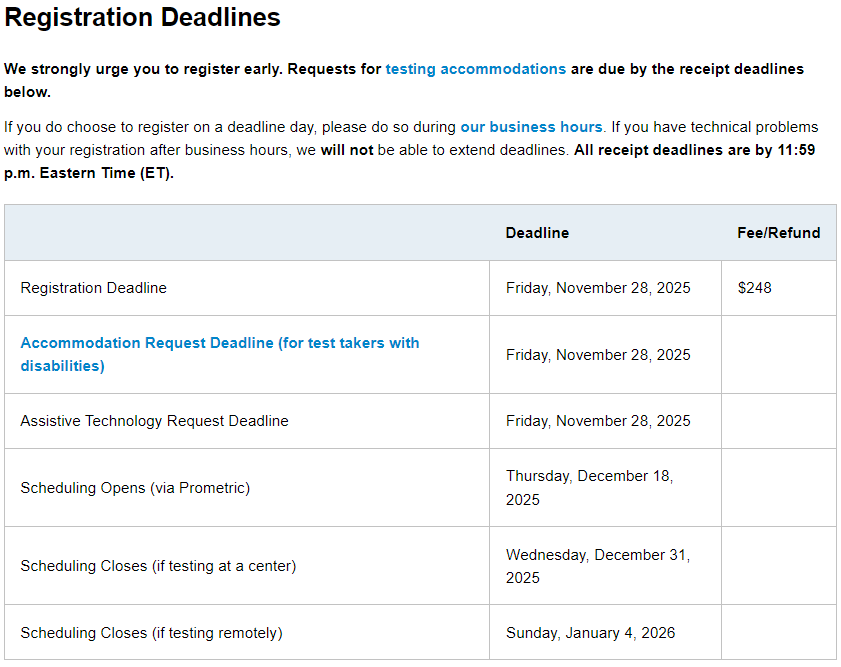 LSAT考试时间注册日期