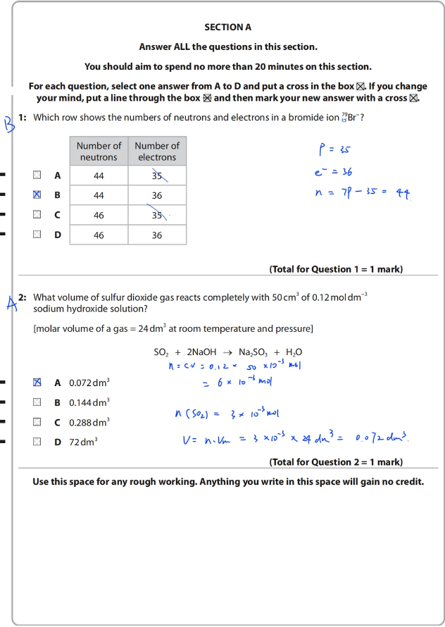 爱德思A-level化学2025年6月U1真题试卷