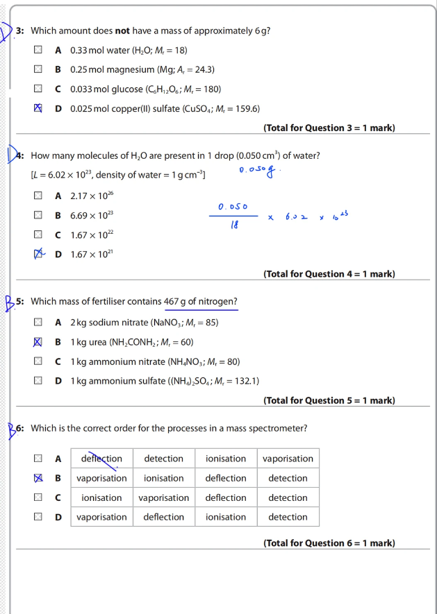 爱德思A-level化学2025年6月U1真题试卷